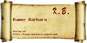 Kumer Barbara névjegykártya